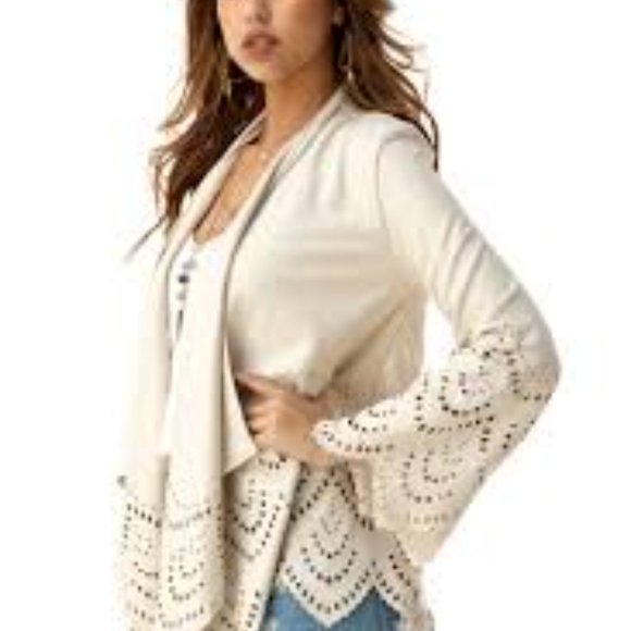 Faux Suede Open Front Jacket from Sky - Picture 2 of 6